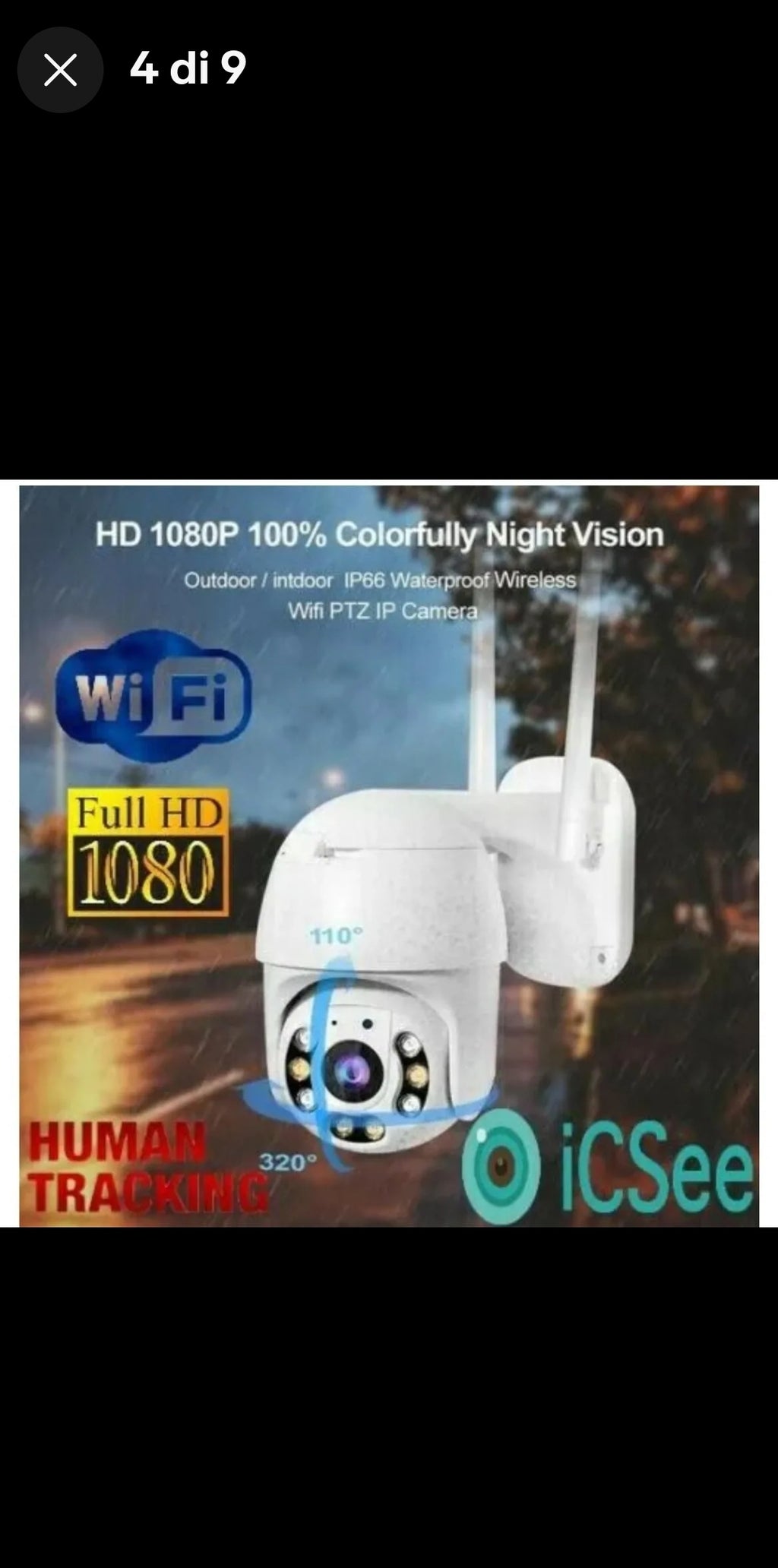 TELECAMERA intelligente ESTERNA 2022 WIRELESS APP ICSEE PTZ VIDEOSORVEGLIANZA WIFI FULL HD