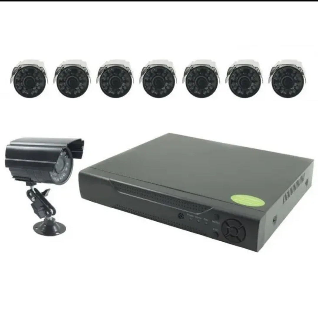 KIT VIDEOSORVEGLIANZA 8 CANALI FULL HD SET 4K INFRAROSSI+DVR+ALIMENTATORE