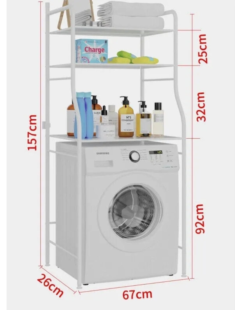 ORGANIZER CON 3 MENSOLE SCAFFALE SOPRA LAVATRICE WC BAGNO SALVASPAZIO