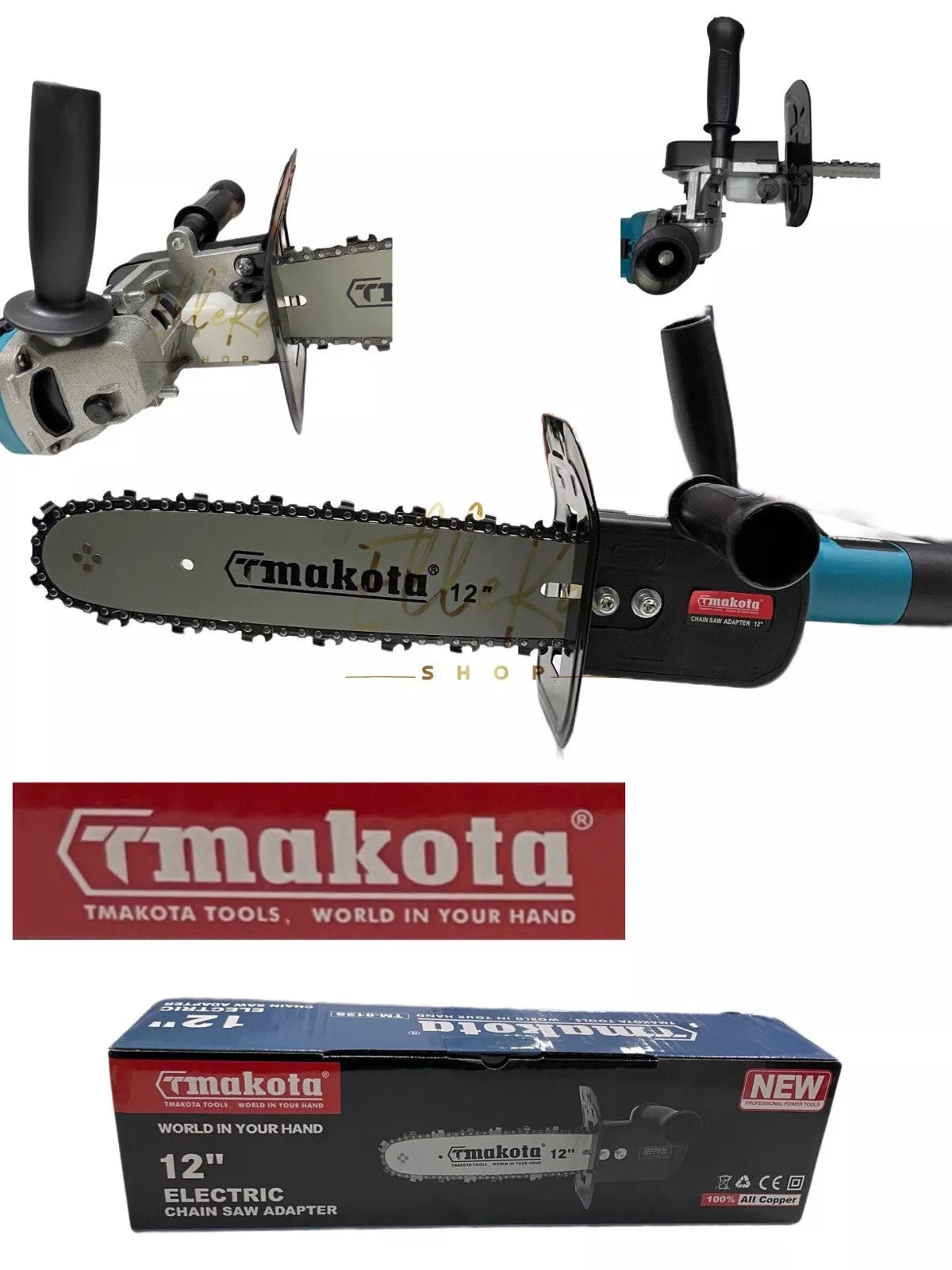 Kit Adattatore Smerigliatrice 12" Per Flex Barra Sega Catena Motosega Elettrico